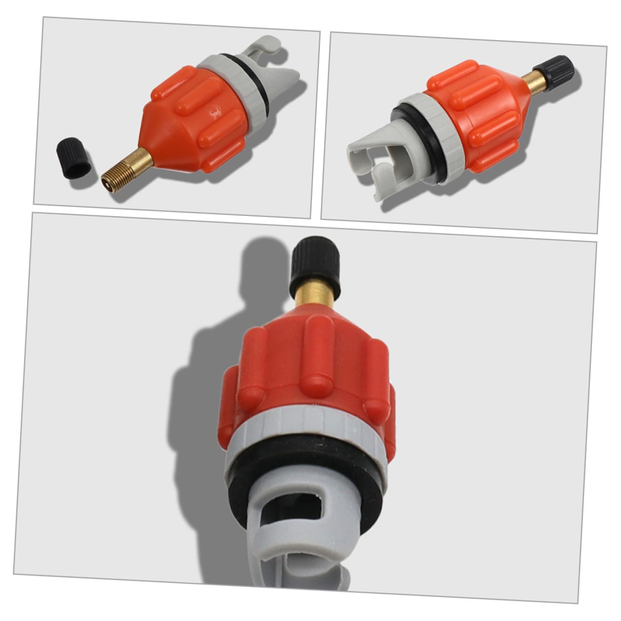 ibasenice Adattatore Ugello Gas Ugelli Adattatore Valvola Pompa dell'Aria Air Pump Pompa Ad Aria Adattatore Pompa Gonfiabile Adattatore Pompa Kayak Gomma da Cancellare Rosso