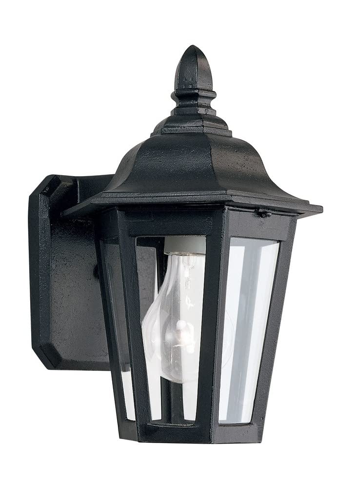 Generation Lighting 1-Light Brentwood Outdoor Wall Lamp Black 8822-12, Outdoor Lights Make Charming Wall Lamps for Outdoor Decor, Wall Light Fixture