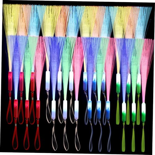 SUPVOX 24 Pcs Glow Sticks Optic Light Wands for Halloween Party Supplies Neon Decorations and Stage Performances Flexible and Vibrant Light Effects