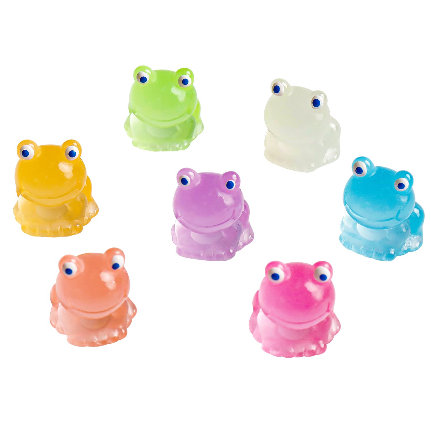 X Hot Popcorn50PCS Luminous Resin Mini Frogs Glow in The Dark Tiny Frogs Miniature Frogs Cute Frogs Mini Resin Animals Figurines Fairy Garden Moss Landscape DIY Terrarium Crafts Ornament