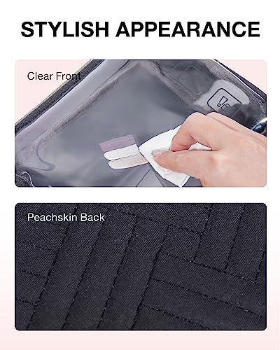 BAGSMART TSA Approved Toiletry Bag, 3 Pack Clear Makeup Cosmetic Bag Organizer, Quart Size Travel Bag for Toiletries, Carry-on Travel Accessories Essentials - Black2