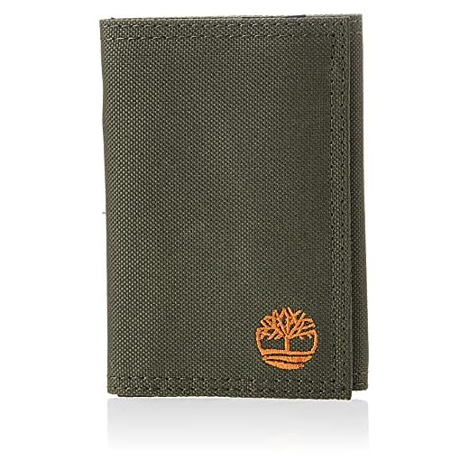 Timberland Men's Trifold Nylon Wallet, Olive, One Size