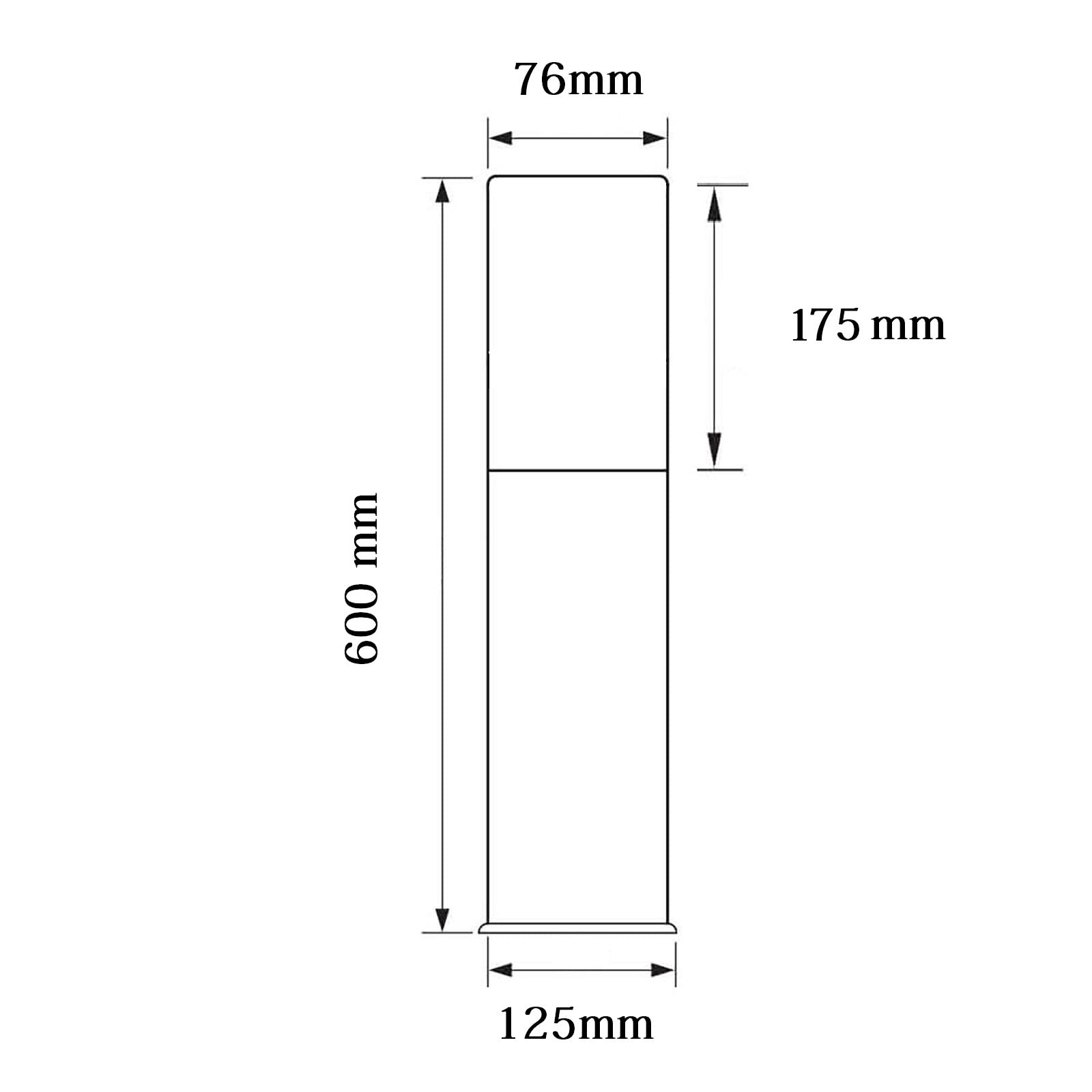 Partenopea® Lampione a led lampioncino con attacco per Lampadine E27 illuminazione da esterno palo da giardino per sentieri moderno (Nero 60 cm, Senza lampadina)