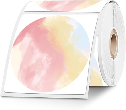 Itari Etiquetas para impresoras térmicas (nube rosa, 3 x 3 pulgadas)