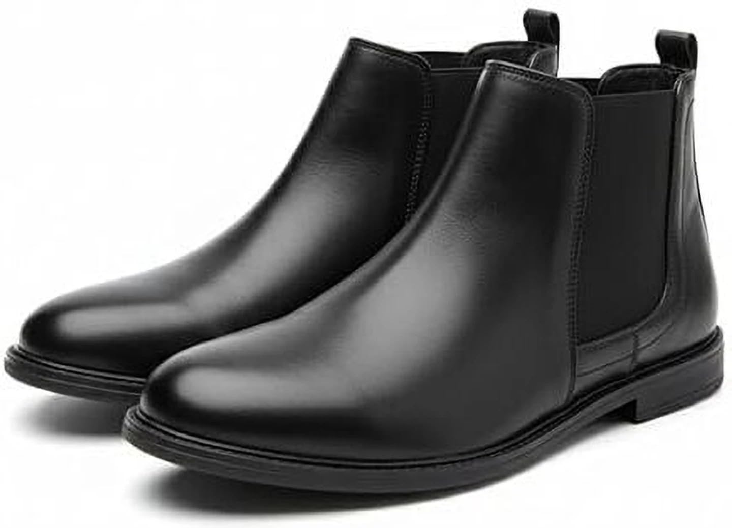 big liner Men's Premium Black Chelsea Boots | Classic Slip-On Ankle Boots | Formal & Casual Leather Look Boots for Men | Lightweight & Comfortable Everyday Wear-picture-11