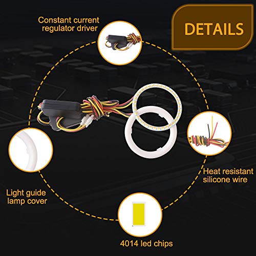 Anillos LED Angel Eyes Switchback Blanco Ámbar 80mm Par miniatura 4