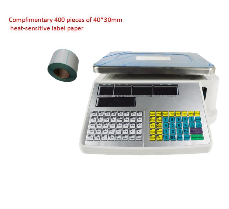 Báscula electrónica comercial digital con impresora y cinco pantallas miniatura 2