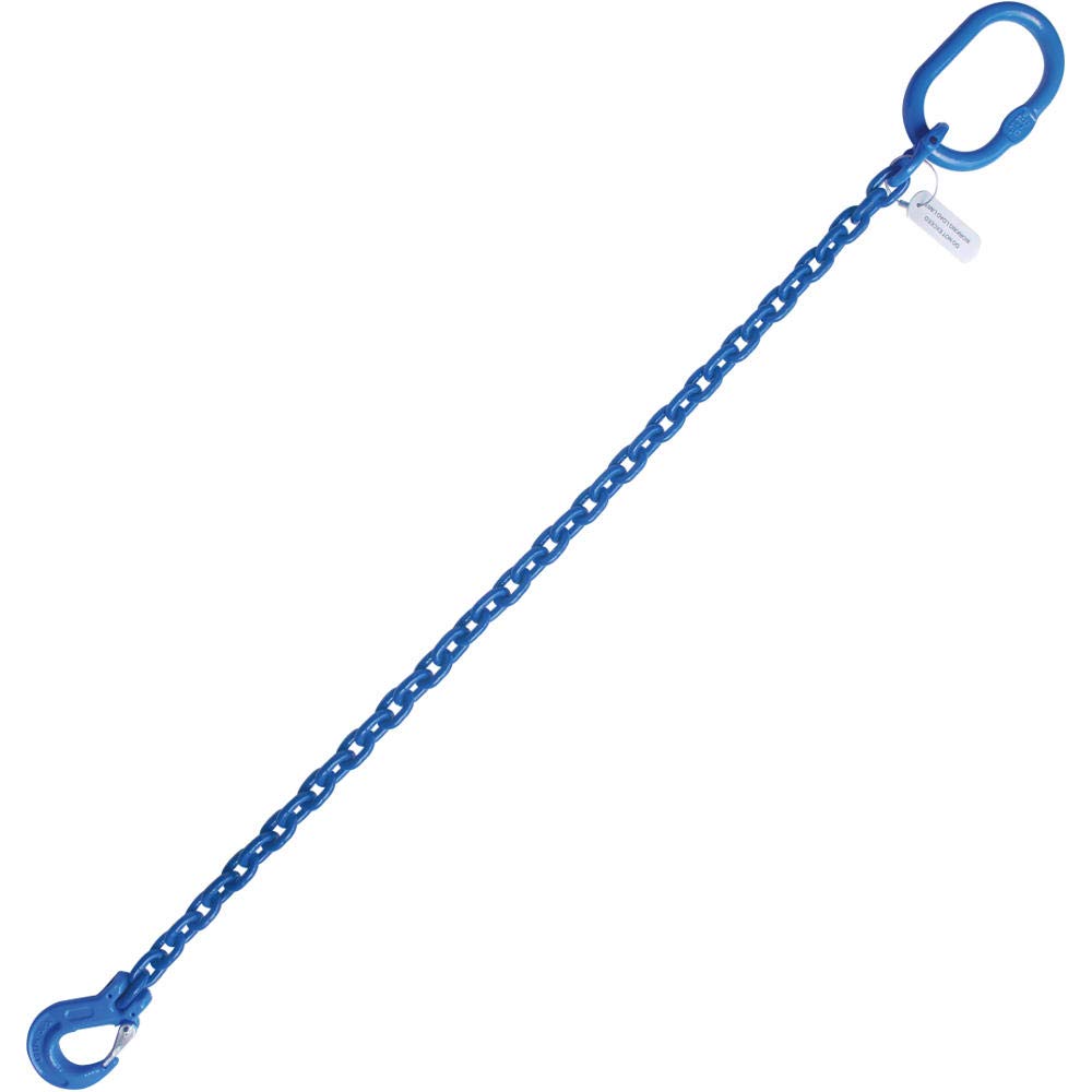 1/4"x10' Grade 100 Chain Sling with Sling Hook Single Leg 3080 LBS Capacity