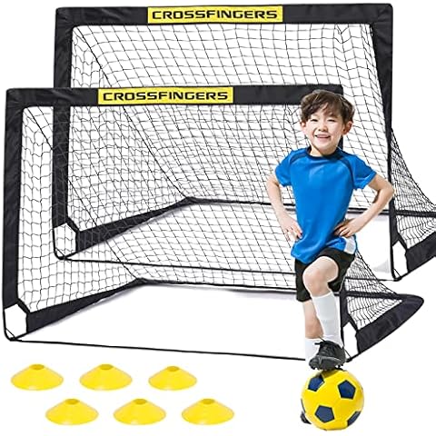 CROSSFINGERS Tragbare FußBalltore Mit 2 Netzen Cover