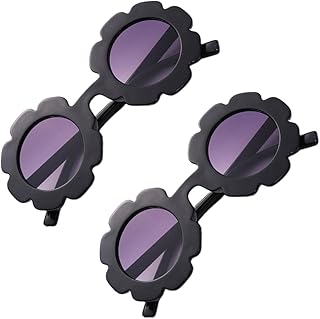 2 Pçs Óculos De Sol Menina Óculos De Sol Coloridos Óculos De Sol Para Flor Óculos De Sol Paryt Óculos De Sol A Granel Havaí Flor Óculos De Sol Preto Criança Infantil Menina