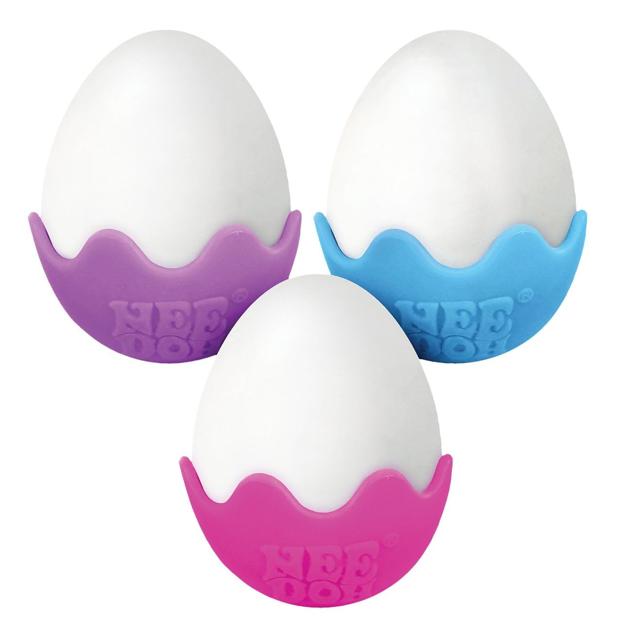 Schylling NeeDoh Magic Color Egg Groovy Glob Trio: Easter Fun - Assorted Colors Gift Set - 3 Pack