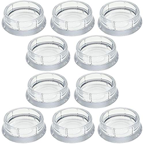 Enkotrade 10 Stück Möbeluntersetzer Rund transparent, Ø 30 mm, Möbelschutz aus hochwertigem Kunststoff (Polystyrol), Möbelgleiter, Stuhlgleiter, Bodenschoner