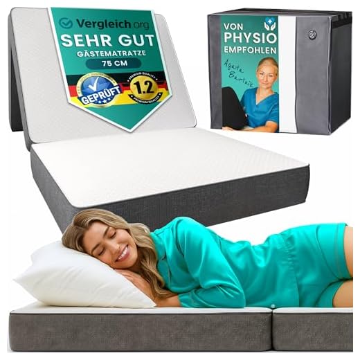 Gästematratze mit Delux Visokauflage & OEKO TEX Qualität - Klappmatratze Robuste Tasche Einfach zu Tragen - Gästebett Klappbar - Faltmatratze Klappbett - Reisematratze