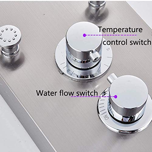 Sistema de ducha thermostático MObyat con cascada, lluvia y jets de masaje, panel de ducha negro, 7 funciones miniatura 5