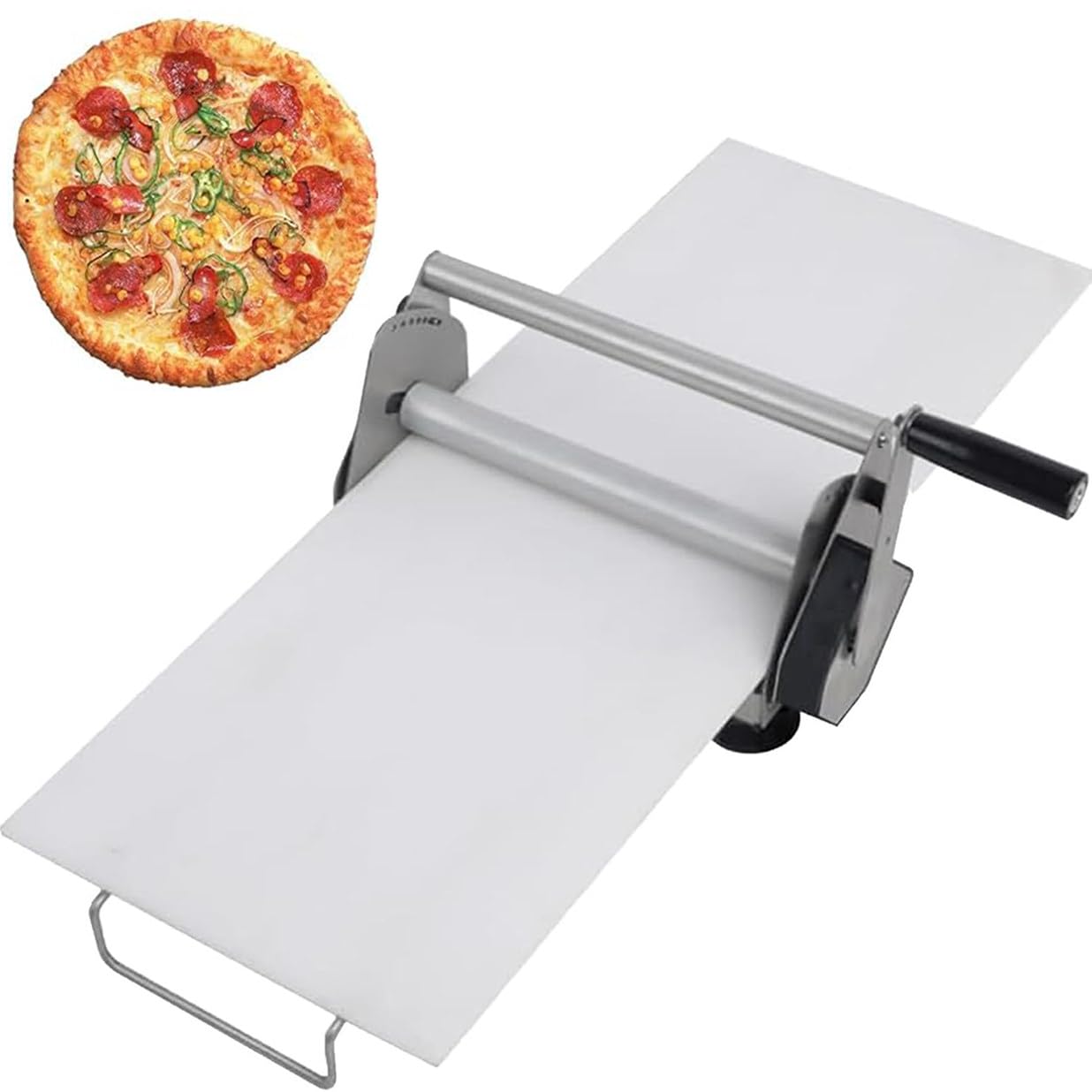 Zwijarka do ciasta, ręczna blacha do ciasta ze stali nierdzewnej z regulowanymi ustawieniami grubości do pizzy, rogalików, ciast i ciastek