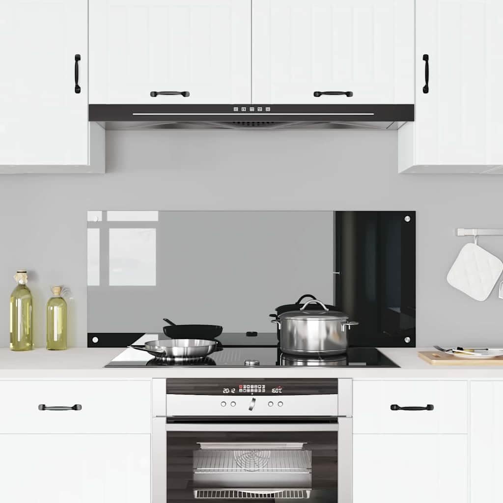 INLIFE Küchenrückwand Schwarz 120 x 50 x 0.6 cm,Heim & Garten,Küche & Esszimmer,Küchenhelfer & -utensilien,Schwarz,10.05 KG,42001302