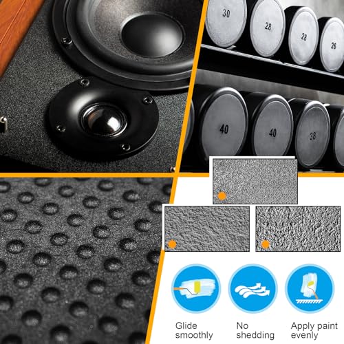 Therwen 5 Pcs 8 Inch Textured Paint Roller Bed Liner Roller Covers and Frame Kit Orange Peel Texture Roller Roll on Bed Liner for Truck Coating Create Texture Effect
