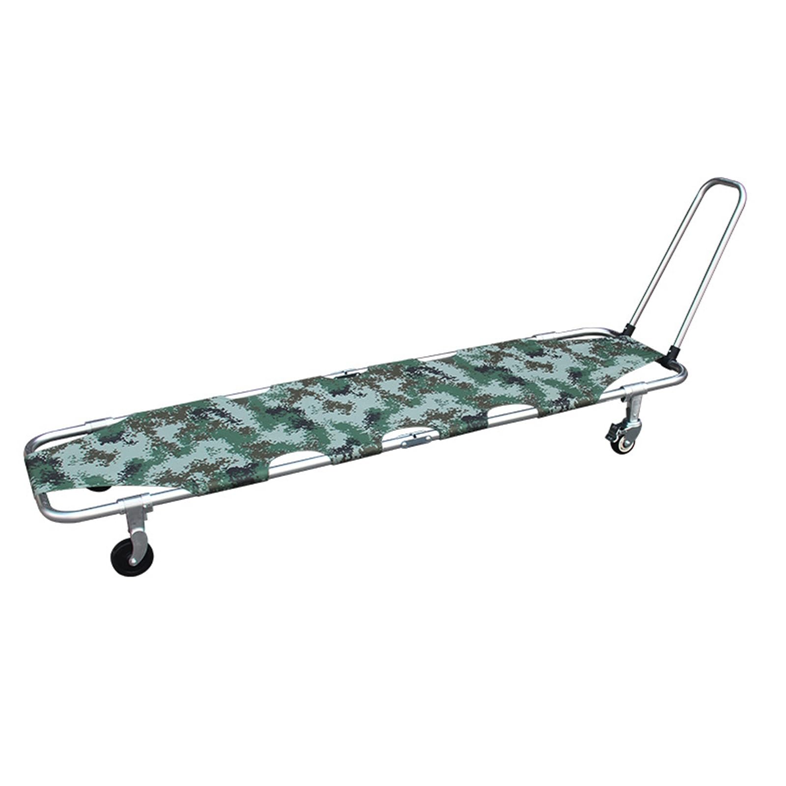SWENEEN Aluminum Folding Stretcher,4-Wheeled Stretcher Search And Rescue,Pull-Out Rescue Stretcher For Transporting Patients,For Ambulance And Fire Rescue,Camouflage,