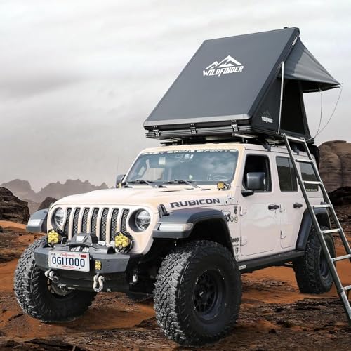 WildFinder Rooftop Tent Hardshell, 2-3 Person Camping Car Roof Top Tent Hard Shell Suitable for Jeep, SUV, Truck, Van