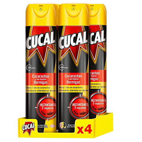 Cucal Insecticida Aerosol 400ml - Pack de 4, Total: 1600ml