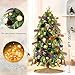 Livole 3 FT Small Christmas Tree with 50 Lights & Timer, Pre-Decorated Tabletop Mini Christmas Tree with 81 PCS Ornaments & Pampas, 128 Branches Xmas Trees for Table Christmas Decor