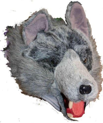 Gray Wolf Furry Plush Animal Hat - One Size Fits All, Unisex, Ski Cap