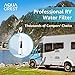 AQUA CREST RV Water Filter, RV Inline Hose Water Filter, Garden and Camper Water Filter, NSF Certified, Greatly Reduces Chlorine, Bad Taste, Odor, 2 Pack New Label Design