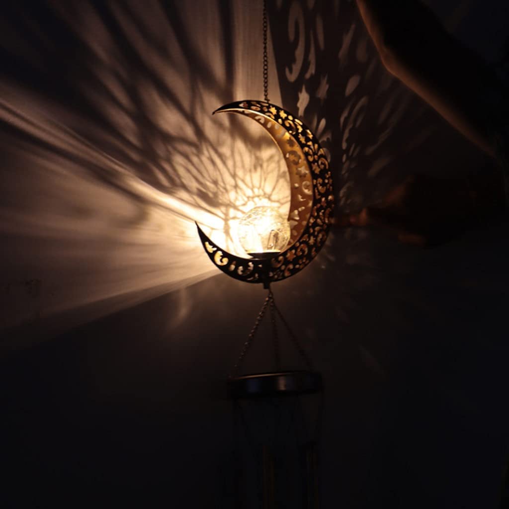 N2448]Carillon Éolien Solaire Extérieur Led Lumière De Jardin Décorative Colorée Décoration