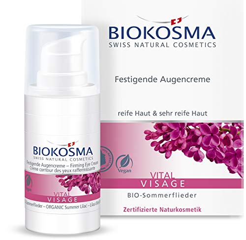 Preisvergleich Produktbild Biokosma VITAL VISAGE Festigende Augencreme / Augenpflege für mehr Elastizität und Festigkeit / Creme für die empfindliche Augenpartie mit BIO-Sommerflieder und BIO-Edelweiß / 1x 15ml