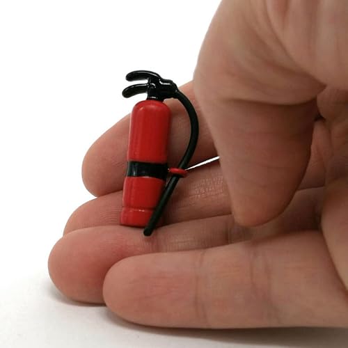 Miniatura 8 de Toyvian Casa de muñecas en miniatura extintor de incendios juguete antiestrés - Modelos de decoración de casa de muñecas DIY (2 piezas)