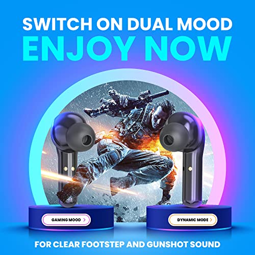 Image of AMS Iron Man Series Gaming TWS Wireless In ear Earbuds with LED Battery Indicator, Ultra-Long Playtime, Built-in Microphone with Deep Bass for Gaming (X-13-Black)