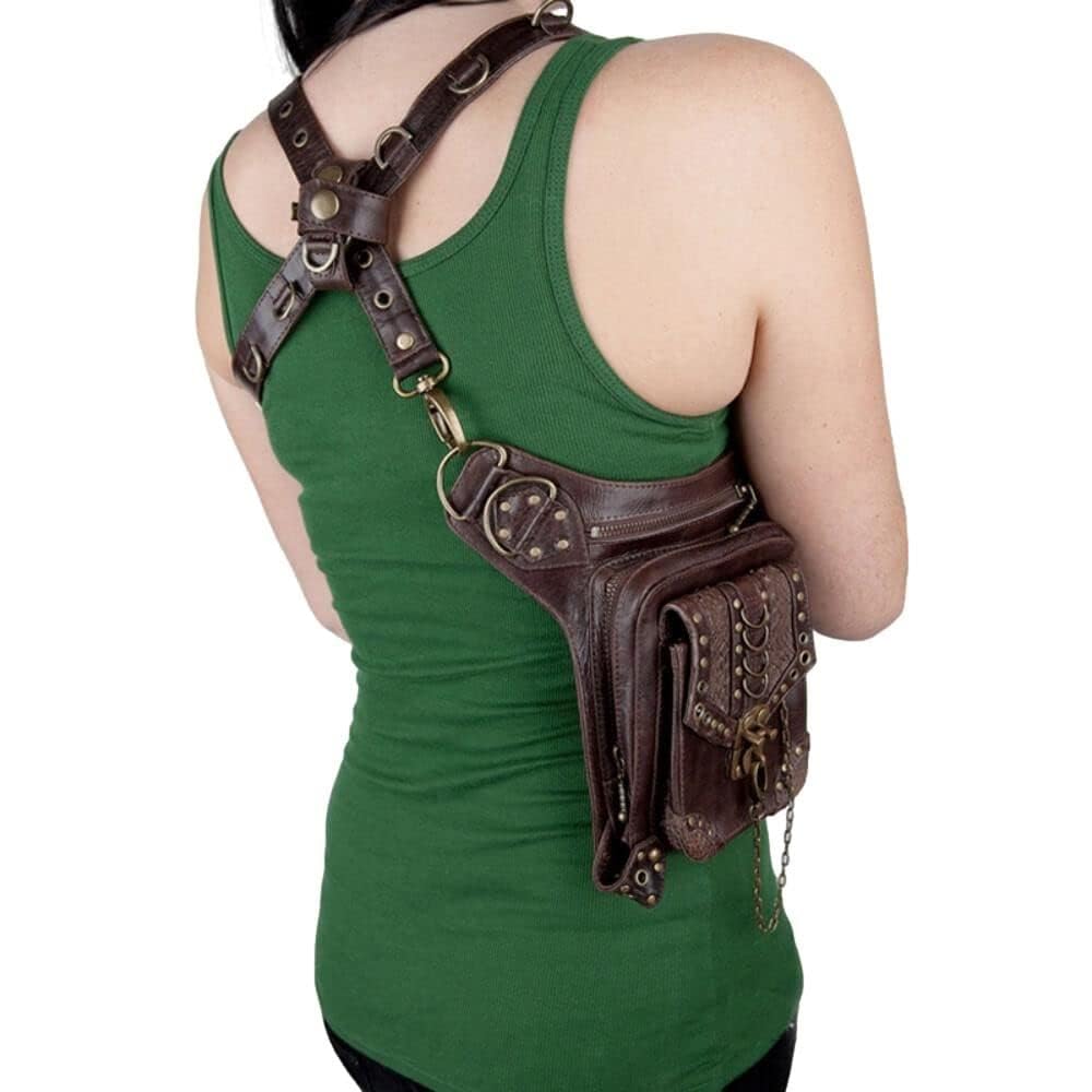 Ro Rox Edison Holster Moon Borsa per Fondina anca in Ecopelle Steampunk Unisex