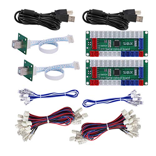 SJ@JX Arcade Game USB Encoder Zero Delay 2 Player Gamepad LED Button Joystick Controller for Nintendo Switch PC PS3 Retropie Raspberry Pi MAME
