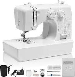 Maquina de Costura com 45 Pontos Profissionais, 110V, Máquina de Costura com Função Ponto Duplo, Maquina de Costura Portátil, Máquina de Costura Portátil, Maquina Costura, Com Instruções em Português