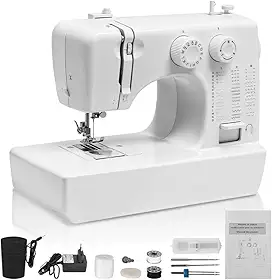 Maquina de Costura com 45 Pontos Profissionais, 110V, Máquina de Costura com Função Ponto Duplo, Maquina de Costura Portátil, Máquina de Costura Portátil, Maquina Costura, Com Instruções em Português