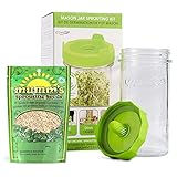 Masontops Mason Jar Bean Sprouting Starter Set - Easy DIY Bean Sprout Growing Kit with Organic Seeds and Jar