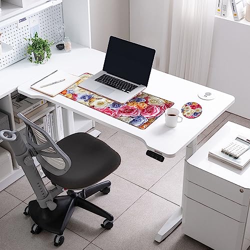 Image of XL Mouse Pad Gaming Desk Mat for Desktop Extended Mousepad Pink Rose Desk Pad 24x12 Computer Mat Large Mouse Pads for Wireless Mouse Office Laptop Accessories Gift