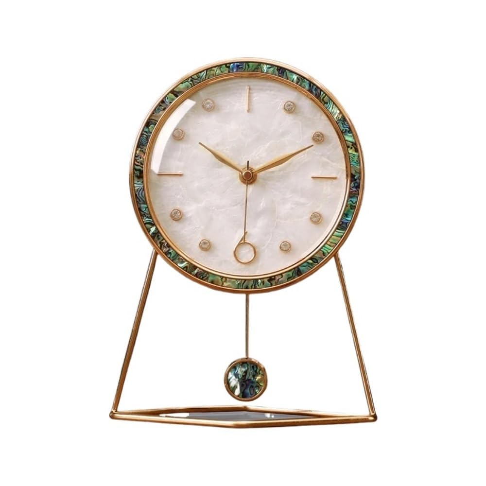B3F7M4R9J2 Table clock Simple Design Nordic Table Clocks Silent Modern Living Room Decor Desk Electronic Metal Home(White)