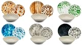 Decoraciones mixtas y match Excelsa Flora Materica - Vajilla de 18 piezas, porcelana y cerámica, multicolor