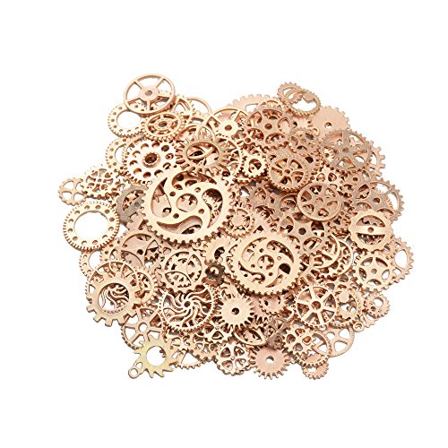 Aokbean 150 gram assorties en métal de bronze rétro Steampunk Bijoux Charms Cog montre de roue Cover