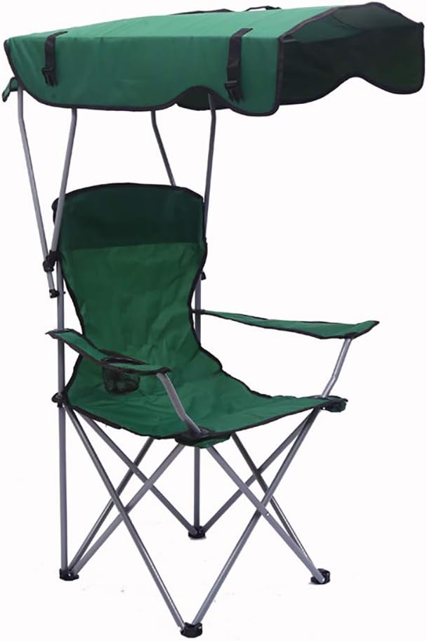 ZXCY Sun Protection Camping Folding Chair with Shade Canopy Carry Bag and Sturdy Support for