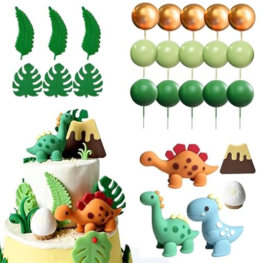 LIULINY 26 Piezas Dinosaurio Decoración para Tartas, Topper de Pastel de Cumpleaños de Dinosaurio, Decoraciones para Cake de Animales, para Tartas de Cumpleaños, Fiestas, Fiestas Temáticas Animales | Ya disponible en tu tienda friki favorita! En mundofriki.es!