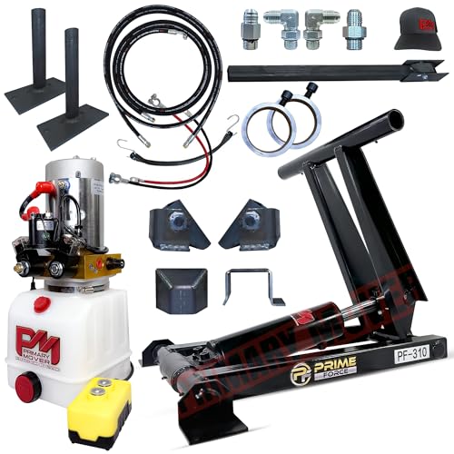 3 Ton (PF-310-K) Dump Trailer Hydraulic Scissor Hoist Kit (6,000 lb) | Standard Kit | Hydraulic Dump Bed Kit with 12VDC Hydraulic Pump, Suitable for Trailer Trucks