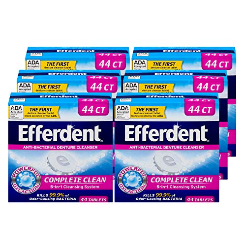 Efferdent Denture Cleanser Tablets, Complete Clean, 44 Tablets, 6 Pack