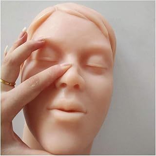 Practice Training Head Injection Model Silicone Head Model Manikin Injection Training Suture Practice Model for Nurse, Medical Students Teaching Supplies