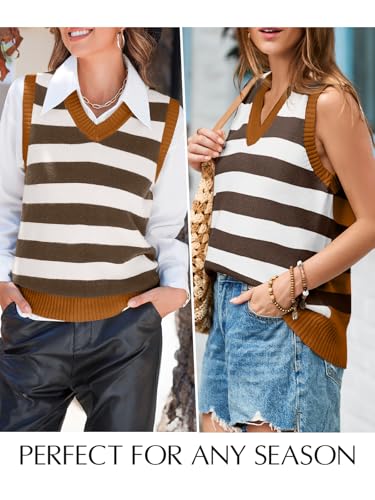 EVALESS Sweater Vest Women V Neck Knit Sleeveless Tunic Tank Tops Casual Pullover Sweater Fall Trendy 2025 Outfits2