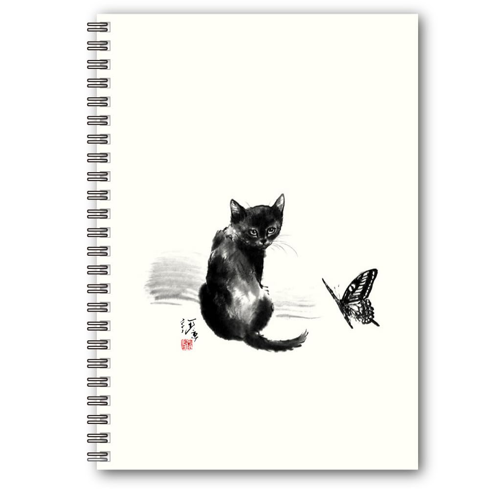 Amazon | A5リングノート 中浜稔 猫 ネコ 墨絵作家 アート