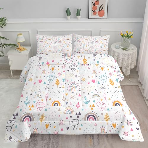 PNHCL Couette 140x200 4 Saisons Coeur RoseCouette Imprimée Arc-en-Ciel Mignon, Couette sans Housse en Microfibre Douce, Édredon Lit 1 Personne 140x200 cm et 1 Taies d'oreiller 65x65 cm PNHCL Couette 140x200 4 Saisons Coeur RoseCouette Imprimée Arc-en-Ciel Mignon, Couette sans Housse en Microfibre Douce, Édredon Lit 1 Personne 140x200 cm et 1 Taies d'oreiller 65x65 cm