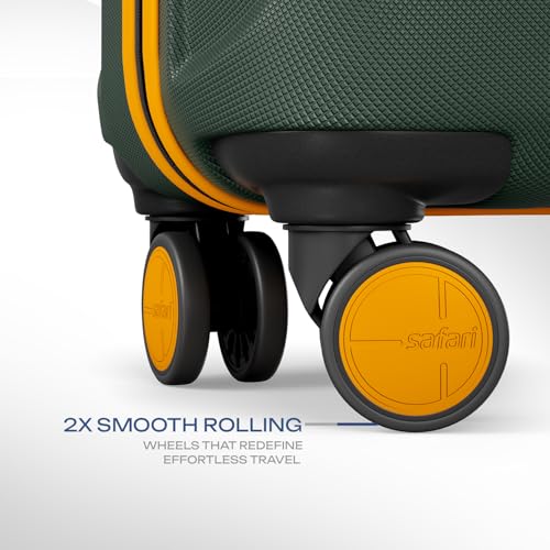 Image of Safari Cabin Polycarbonate Spinner Thorium Neo 8 Wheels 55Cm Size Trolley Bag, Hard Case, 360º Wheeling Carry-On Luggage for Men & Women, Travel Bag, Suitcase for Travel, Dusk Green