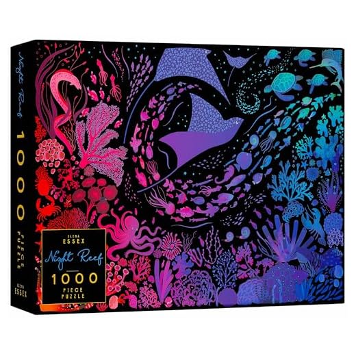 Elena Essex Puzzle 1000 Piezas - Night Reef | Puzzle | Rompecabezas Adultos | Puzzles para Adultos | Animales Arte mar Acuario Puzzle | 50x70cm
